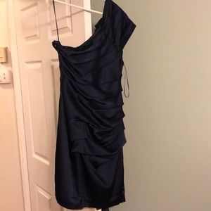 One shoulder navy blue Express Dress